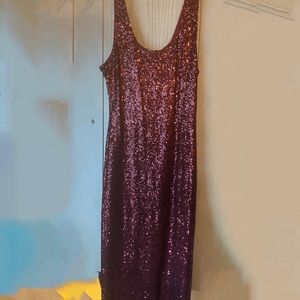 Fashion Nova maroon sequin midi dress